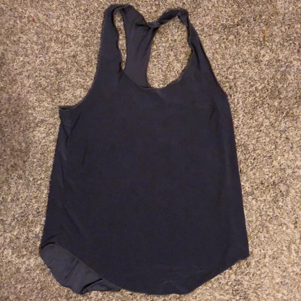 Dark Charcoal stretchy one size fits all racer back workout tank